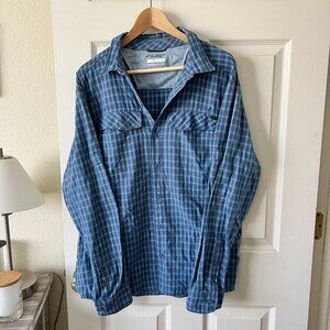 Columbia Omni-Shade Shirt Mens Sz L Vented Fishing